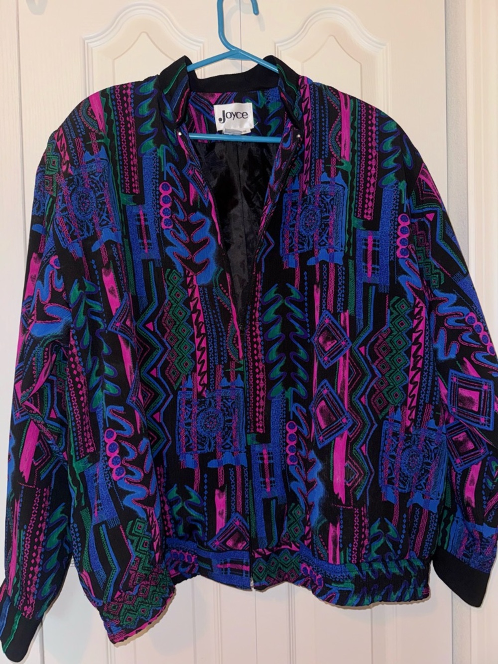 Vintage Bomber Jacket in Black, Blue, Purple, Pink, Green